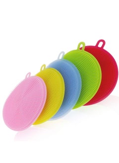 N M Z N M Z Cleaning Supplies Sponges Silicone Scrubber for Kitchen Non Stick Dishwashing & Baby Care Sponge Brush Household Health Tool (Multicolor, 2pcs)  - Image 1