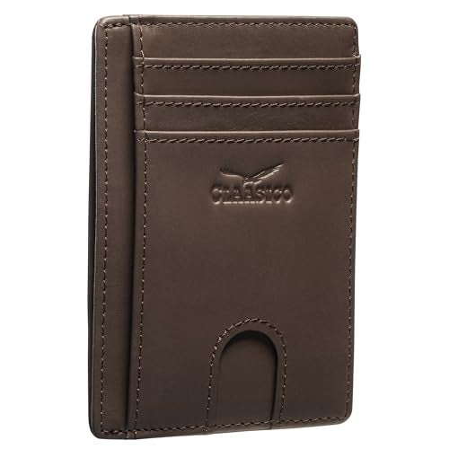 Claasico Front Pocket Small Minimalist Leather Wallet RFID Blocking Vintage Leather Credit Card Holder with Gift Box - Image 1