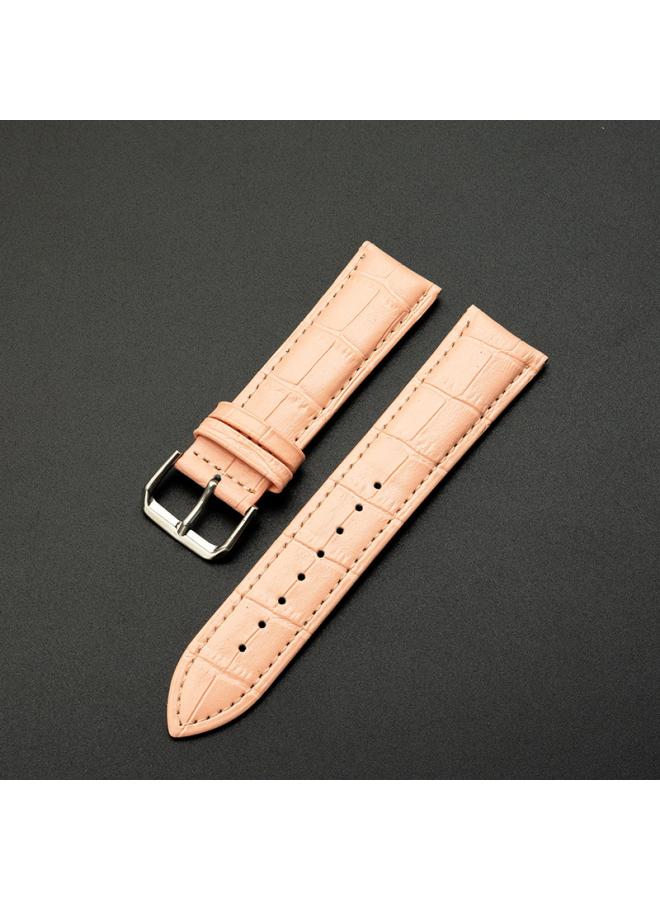 Leather Strap Bamboo Pattern Cowhide Leather Strap Men's And Women's Watches Color Strap Pin Buckle Watch Accessories 