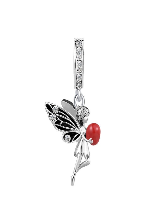 KunBead Flower Fairy Heart Butterfly Dangle Birthday Charms Compatible with Pandora Charm Bracelet for Women - Image 2