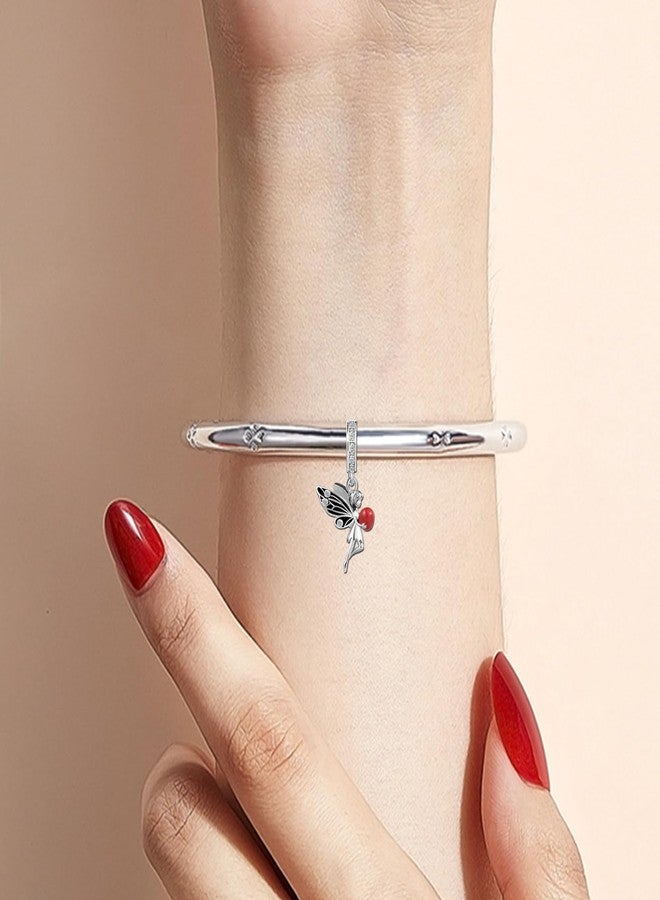 KunBead Flower Fairy Heart Butterfly Dangle Birthday Charms Compatible with Pandora Charm Bracelet for Women - Image 5