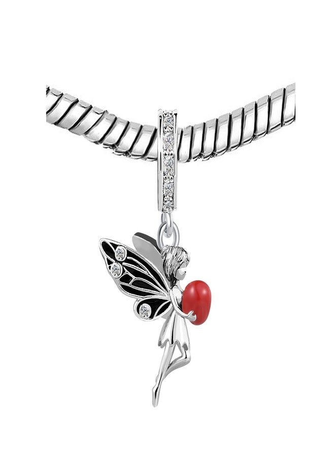 KunBead Flower Fairy Heart Butterfly Dangle Birthday Charms Compatible with Pandora Charm Bracelet for Women - Image 4