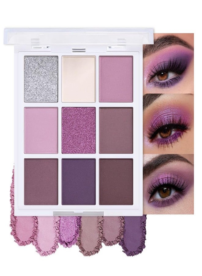 CAKAILA 9Colors Eyeshadow Makeup Palette,Nude Silver Dark Light Purple Plum Mauve Natural Neutral Powde Eye Shadow Palette for Older Women,Long Lasting Lightweight Lasting Naturing-Lookin Eye Makeup,Vegan - Image 1