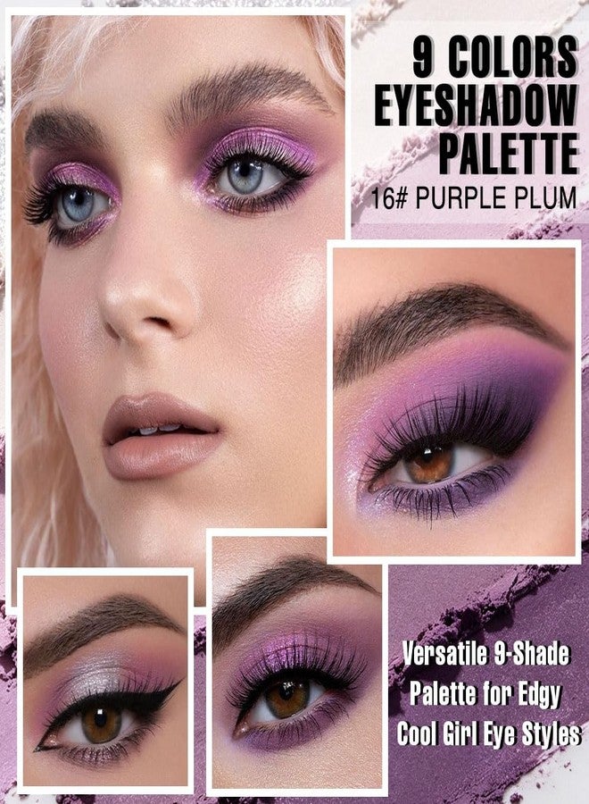 CAKAILA 9Colors Eyeshadow Makeup Palette,Nude Silver Dark Light Purple Plum Mauve Natural Neutral Powde Eye Shadow Palette for Older Women,Long Lasting Lightweight Lasting Naturing-Lookin Eye Makeup,Vegan - Image 3