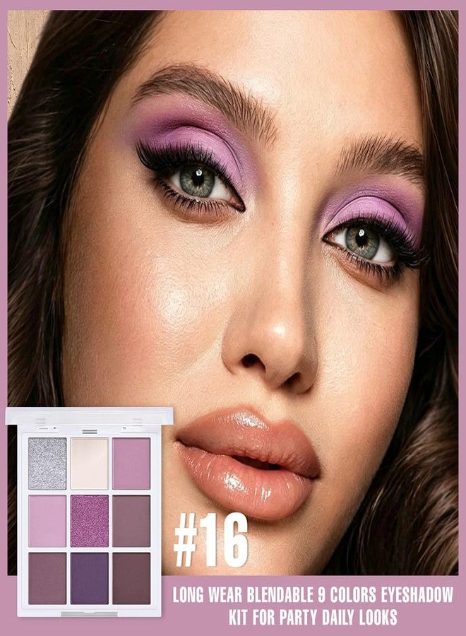 CAKAILA 9Colors Eyeshadow Makeup Palette,Nude Silver Dark Light Purple Plum Mauve Natural Neutral Powde Eye Shadow Palette for Older Women,Long Lasting Lightweight Lasting Naturing-Lookin Eye Makeup,Vegan - Image 2