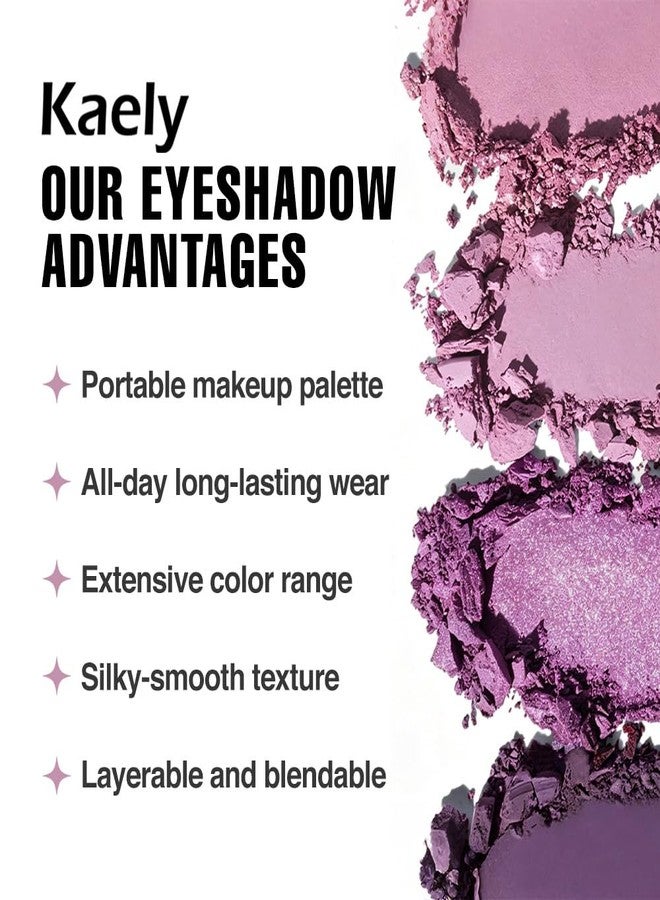CAKAILA 9Colors Eyeshadow Makeup Palette,Nude Silver Dark Light Purple Plum Mauve Natural Neutral Powde Eye Shadow Palette for Older Women,Long Lasting Lightweight Lasting Naturing-Lookin Eye Makeup,Vegan - Image 4