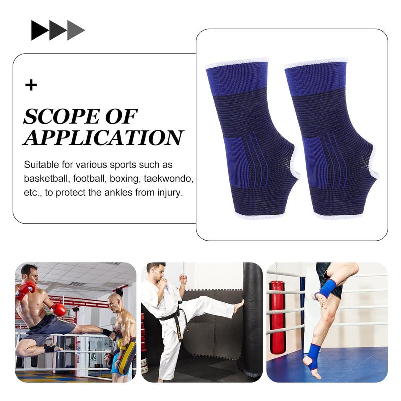 Blue Elastic Ankle Sleeve Anti Slip Sports Support Washable for Basketball Football - Image 3