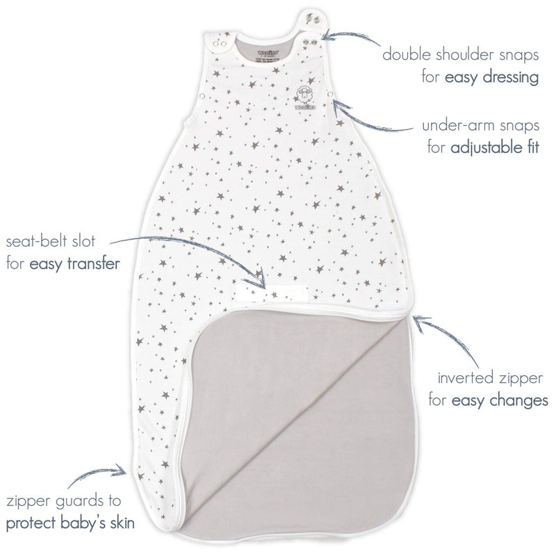 وولينو Toddler Sleeping Bag, 4 Season, Merino Wool and Organic Cotton, Baby Sleep Bag or Sack, 2-4 Years, Earth - Image 4