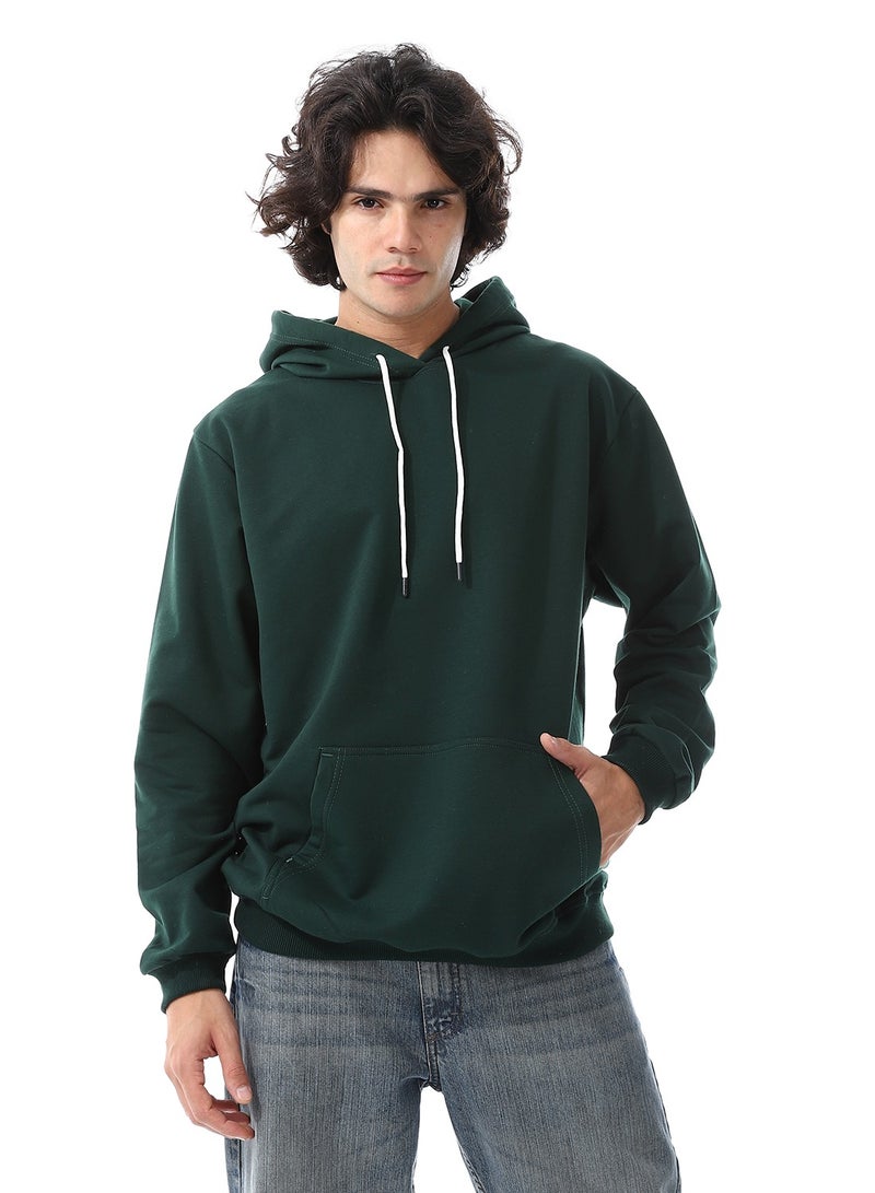 Andora Dark Green Long Sleeves Fleeced Hoodie_Dark Green  - Image 1