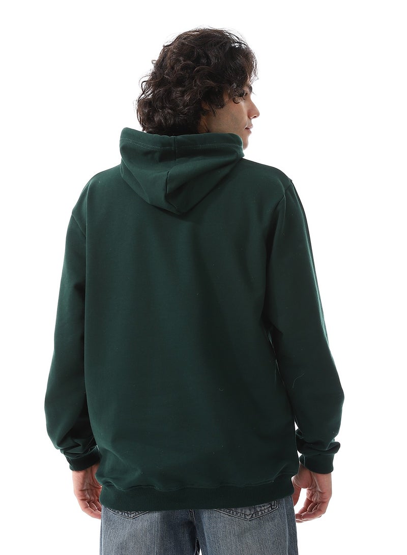 Andora Dark Green Long Sleeves Fleeced Hoodie_Dark Green  - Image 3