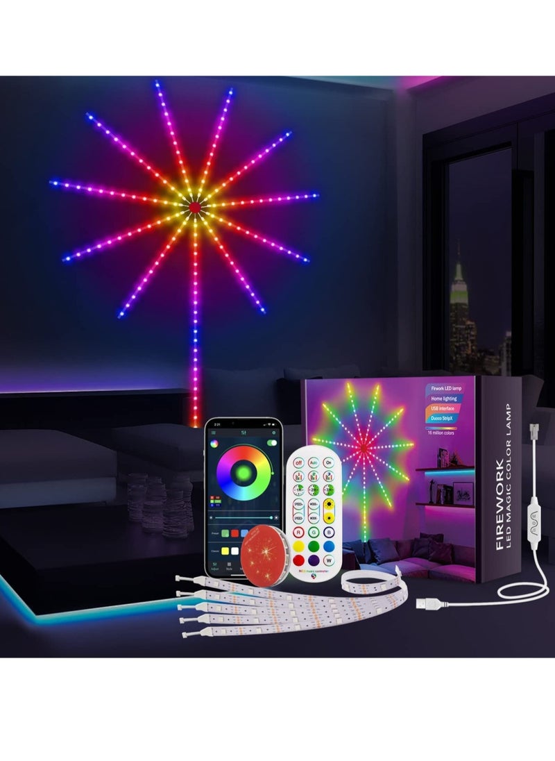 Generic - Smart Firework Led Lights USB Powered Room Decor, Color Changing Fireworks Led Lights for Bedroom with Launch Burst Effect, RGB Led Strip Lights - Image 1