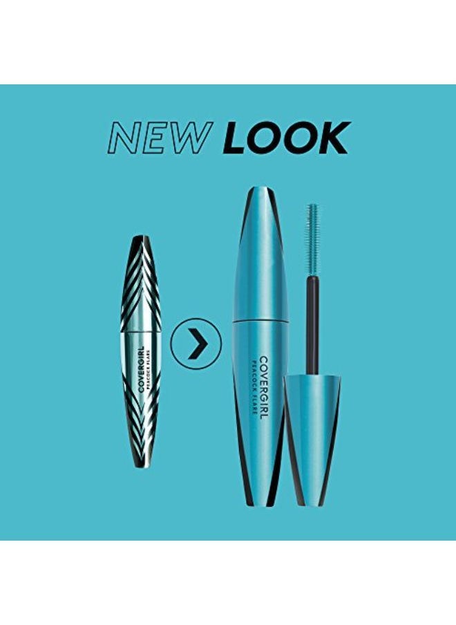 CoverGirl Peacock Flare Mascara, Jet Black, 0.3 Ounce (Packaging May Vary)  - Image 1