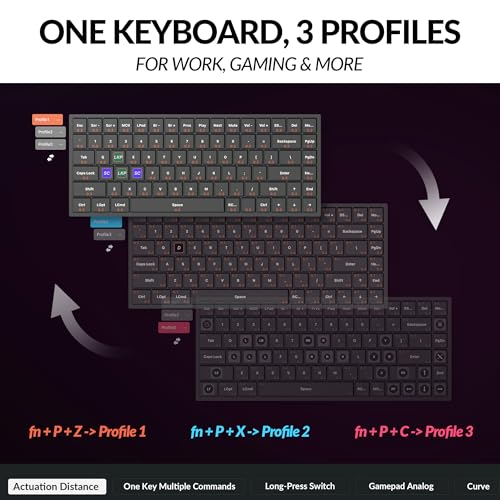 Keychron K2 HE Rapid Trigger Wireless Custom Mechanical Keyboard with Hall Effect Gateron Double-Rail Magnetic Switch, 2.4 GHz QMK Bluetooth 5.2 RGB Compatible with Mac Windows Linux (Aluminum + Wood) - Image 4