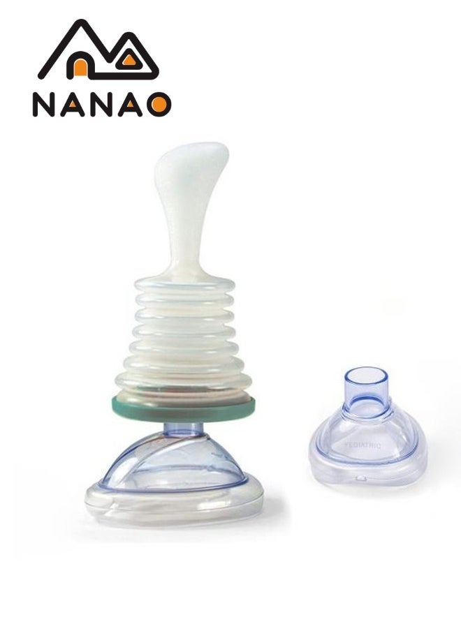NANAO - Emergency Choking Rescue Kit: Portable First Aid Suction Device,Choking Rescue Device, Rescue Kit for Children & Adults,young & Pediatric Masks with instruction paper Included(GREEN) - Image 1