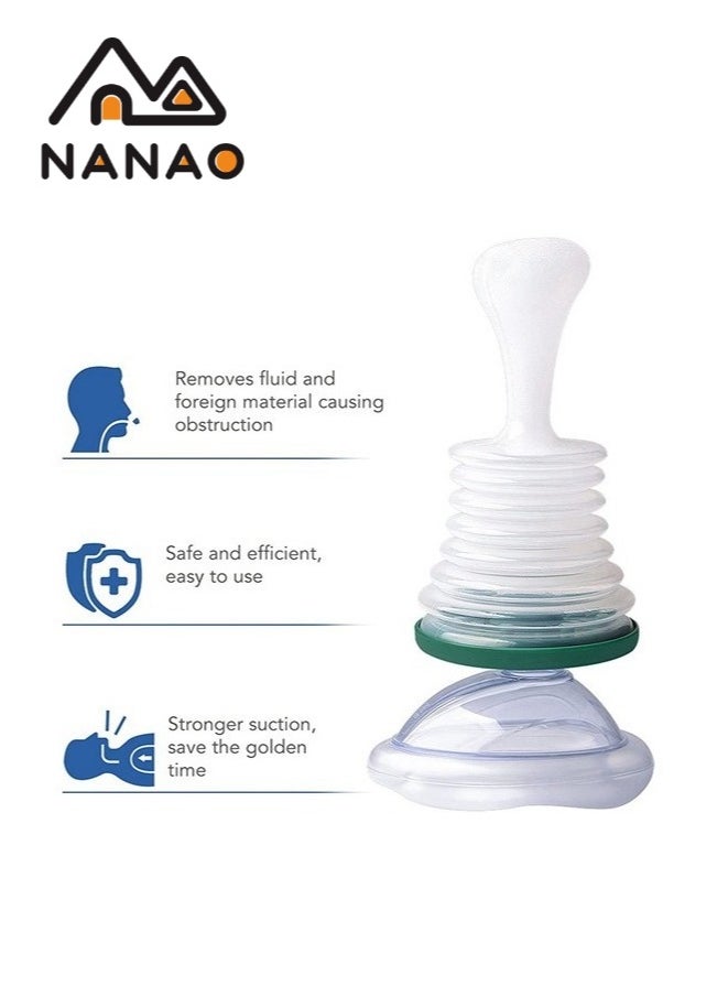 NANAO - Emergency Choking Rescue Kit: Portable First Aid Suction Device,Choking Rescue Device, Rescue Kit for Children & Adults,young & Pediatric Masks with instruction paper Included(GREEN) - Image 1