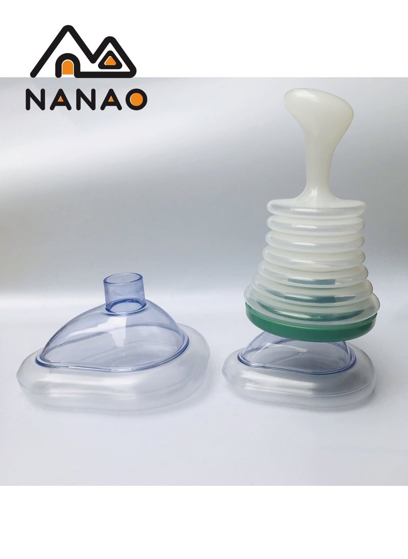 NANAO - Emergency Choking Rescue Kit: Portable First Aid Suction Device,Choking Rescue Device, Rescue Kit for Children & Adults,young & Pediatric Masks with instruction paper Included(GREEN) - Image 1