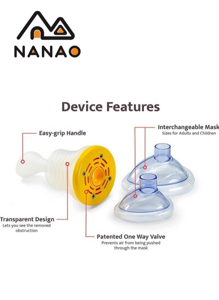 NANAO - Emergency Choking Rescue Kit: Portable First Aid Suction Device,Choking Rescue Device, Rescue Kit for Children & Adults,young & Pediatric Masks with instruction paper Included(GREEN) - Image 1
