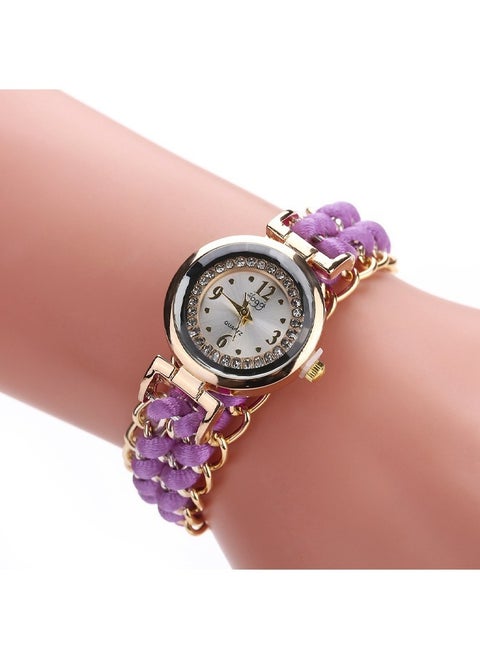 Women's Watches Accessories Bracelets Inlay Diamond Pearl Wrist Watches Wrap Around Bracelet Analog Quartz Dress Wrist Watches Gifts Jewelry Woven Telescopic Rope Design Women's Watch