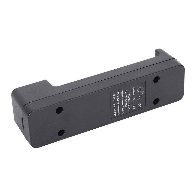Black PC Universal Single Slot USB Battery Charger Adapter LED Intelligent Charging for Li Ion Cell 18650 26650 14500 - Image 4