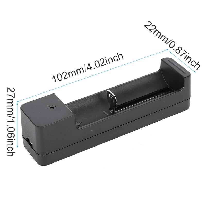 Black PC Universal Single Slot USB Battery Charger Adapter LED Intelligent Charging for Li Ion Cell 18650 26650 14500 - Image 2