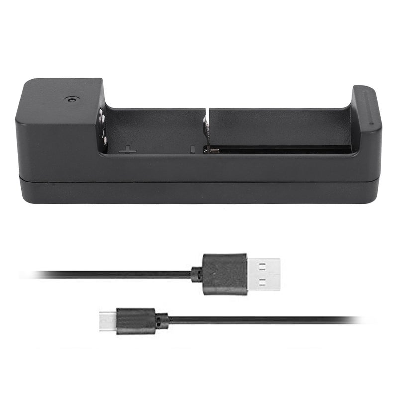 Black PC Universal Single Slot USB Battery Charger Adapter LED Intelligent Charging for Li Ion Cell 18650 26650 14500 - Image 5