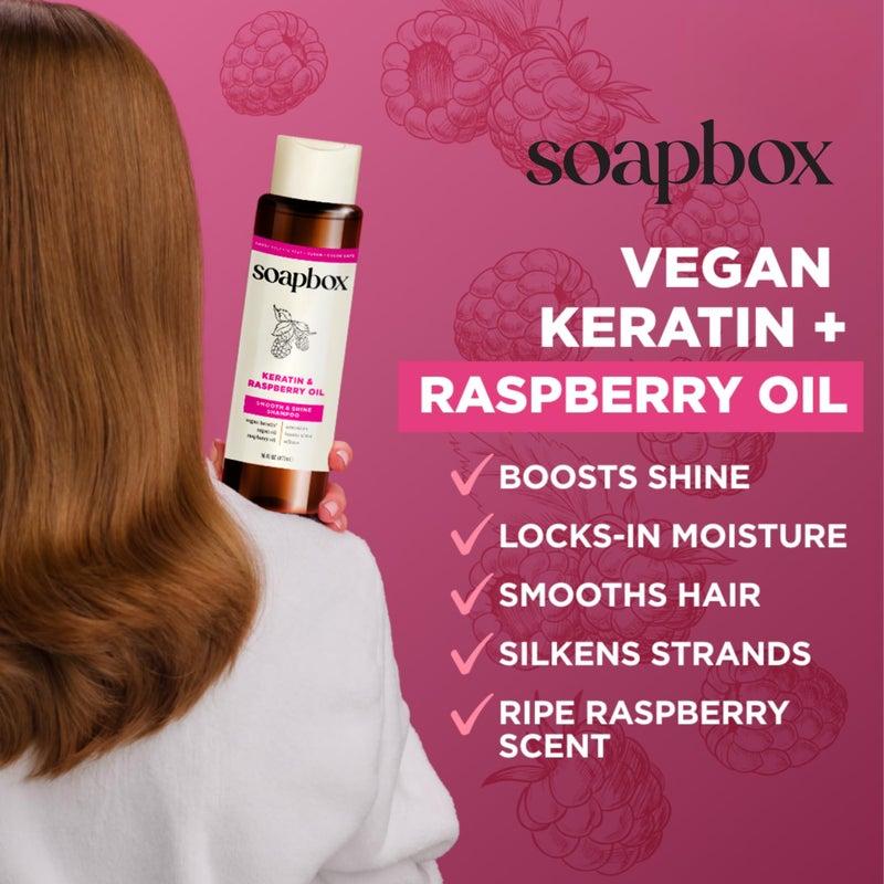 Soapbox Shine Boosting Keratin Shampoo & Conditioner Set with Argan Oil, Pack of 2 Harsh Sulfate & Paraben Free, Silicone Free, Color Safe, and Vegan Hair Products, 16 Ounces Each - Image 5