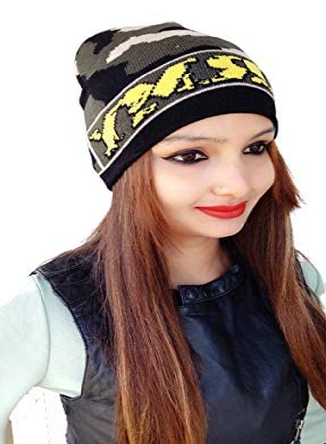 CHACKO Women's Imported Camouflage|Army Military Printed Woolen Skull Cap_Pack of 04(Free Size,Green) - Image 5