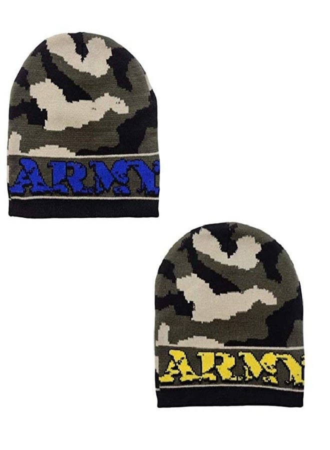 CHACKO Women's Imported Camouflage|Army Military Printed Woolen Skull Cap_Pack of 04(Free Size,Green) - Image 3