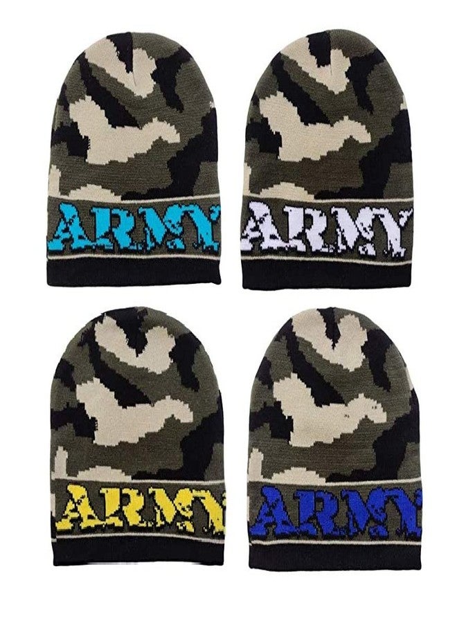 CHACKO Women's Imported Camouflage|Army Military Printed Woolen Skull Cap_Pack of 04(Free Size,Green) - Image 2