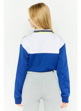 LACOSTE Women Colorblock Long Sleeve Bodysuit, Blue  - Image 3