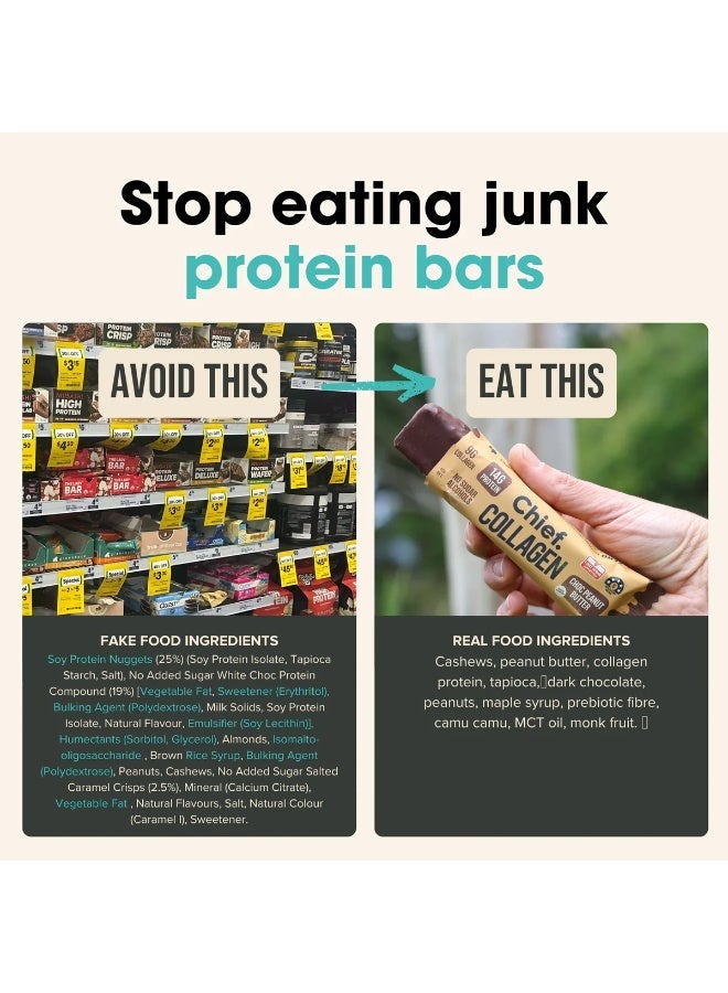 Chief Collagen Protein Bars – Choc Peanut Butter (12 Bars) - Image 5