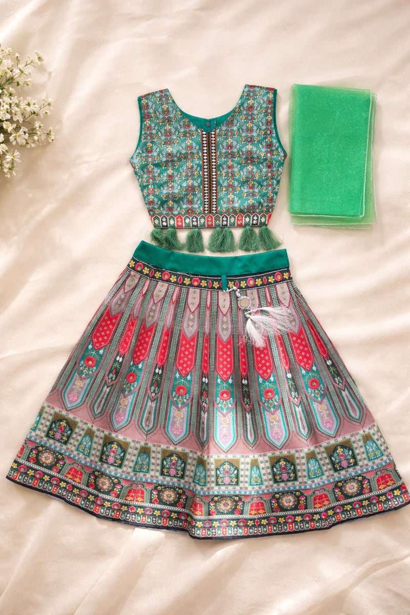 Inaabia Girls Traditional Lehenga Choli Set - Image 2