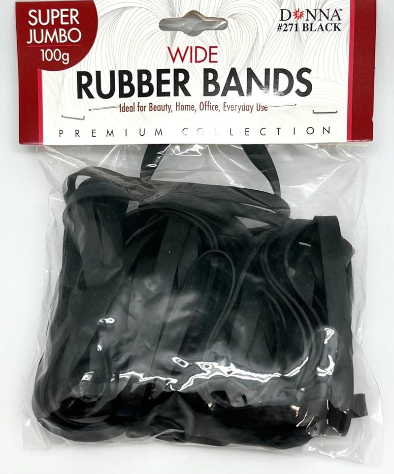 DONNA Wide Rubber Bands Super Jumbo Size  HeavyDuty Elastic Bands 100g Pack for Hair Crafts  Organizing