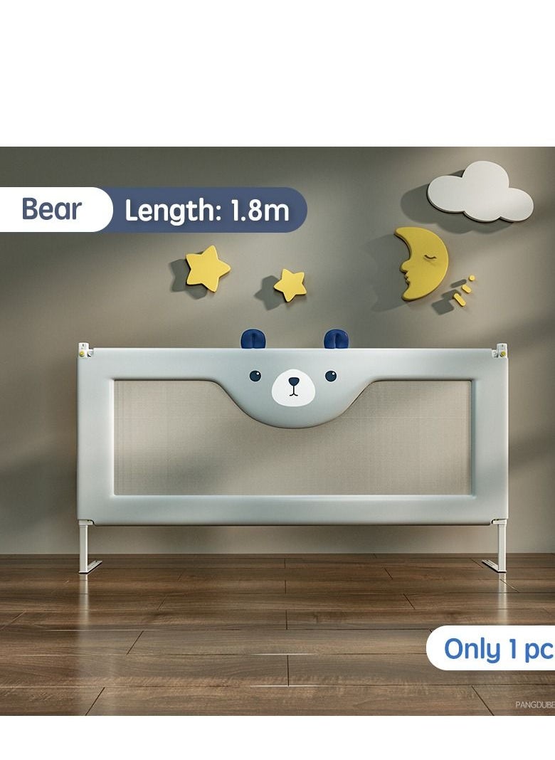 XiuWoo - 1-Piece Toddler Bed Rail Guard Anti-Fall Height Adjustable and Folding Baby Bed Rail Guard Breathable Mesh with Double Safety Child Lock 1 Side 180CM - Image 1