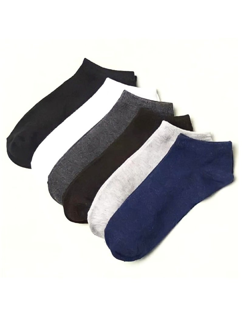 مجموعة من ست  ازواج من جوارب كاجوال خليط قطني قصيرة