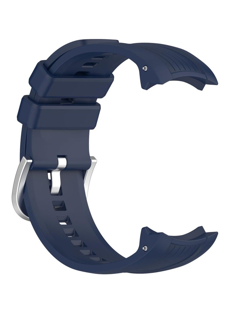 Midnight blue Soft Strap for Women and Men 22 Mm Quick Release Silicone Clasp Stainless Steel Replacement Watch Band compatible for Amazfit Balance A2286 smartwatch - Image 3
