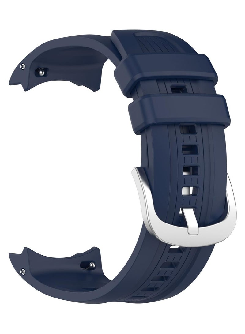 Midnight blue Soft Strap for Women and Men 22 Mm Quick Release Silicone Clasp Stainless Steel Replacement Watch Band compatible for Amazfit Balance A2286 smartwatch - Image 4