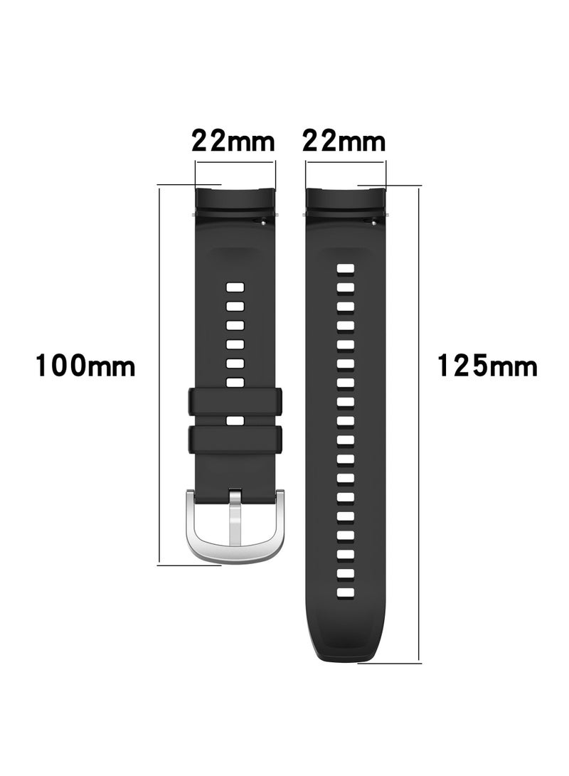 Midnight blue Soft Strap for Women and Men 22 Mm Quick Release Silicone Clasp Stainless Steel Replacement Watch Band compatible for Amazfit Balance A2286 smartwatch - Image 5
