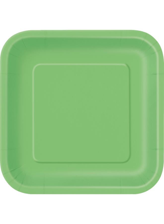 Unique Lime Green Square Plate 9" - Image 1