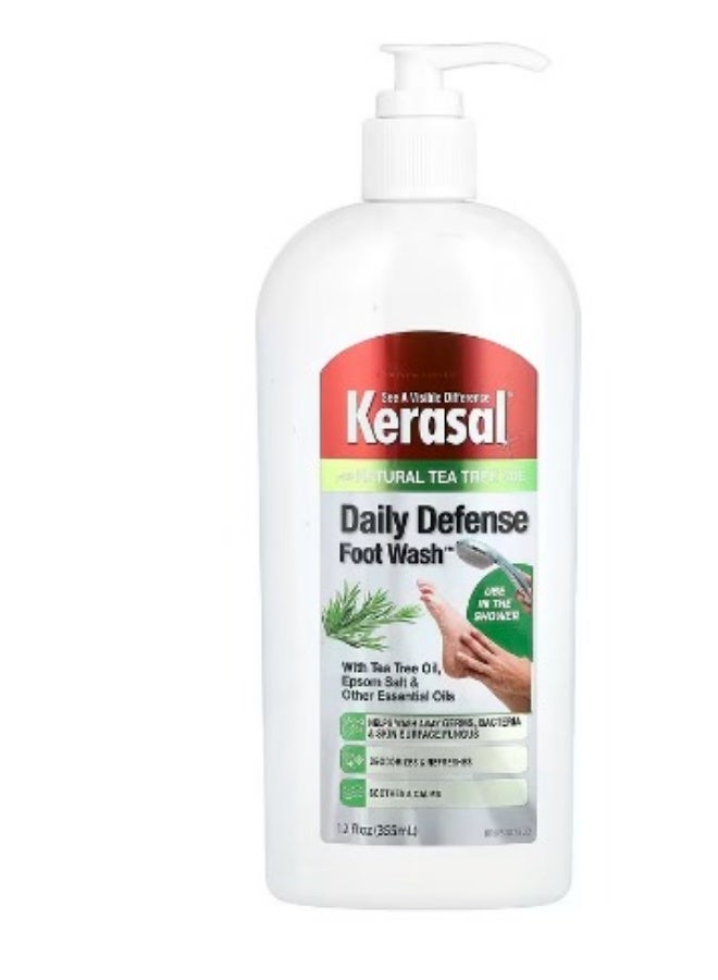 Kerasal, Daily Defence Foot Wash™, With Tea Tree Oil, Epsom Salt & Other Essential Oils, 12 fl oz (355 ml)
