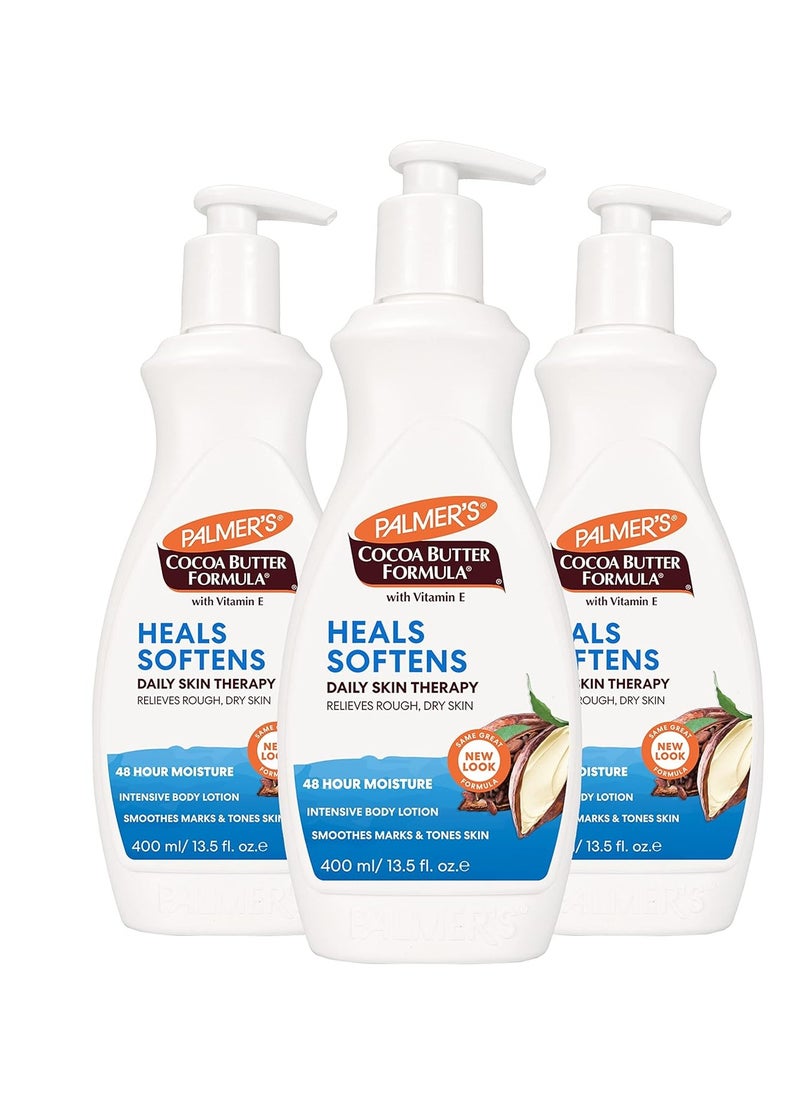 PALMER'S Palmer's Cocoa Butter Formula Daily Skin Therapy Cocoa Butter Body Lotion for Dry Skin, Hand & Body Conditioner, Pump Bottle,13.5 Oz (Pack of 3)  - Image 1