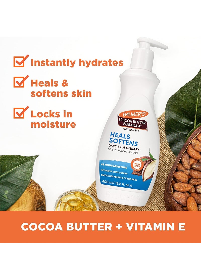 PALMER'S Palmer's Cocoa Butter Formula Daily Skin Therapy Cocoa Butter Body Lotion for Dry Skin, Hand & Body Conditioner, Pump Bottle,13.5 Oz (Pack of 3)  - Image 2