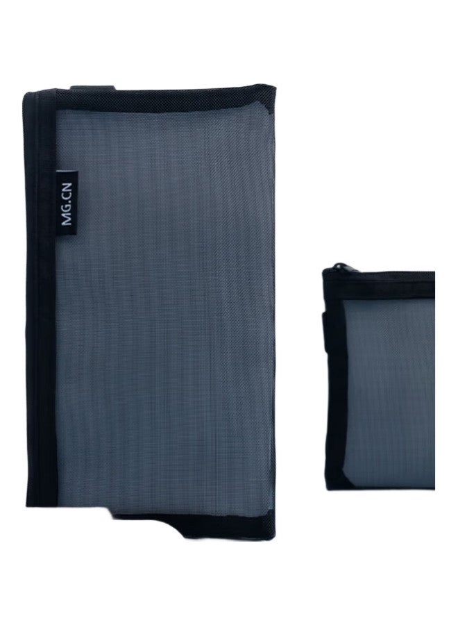 M.G M&G Stationery Transparent Mesh Pencil Case, Exam-Specific Pencil Pouch, Portable Stationery Box For High School And College Entrance Exams, Black Apb95494 - Image 1