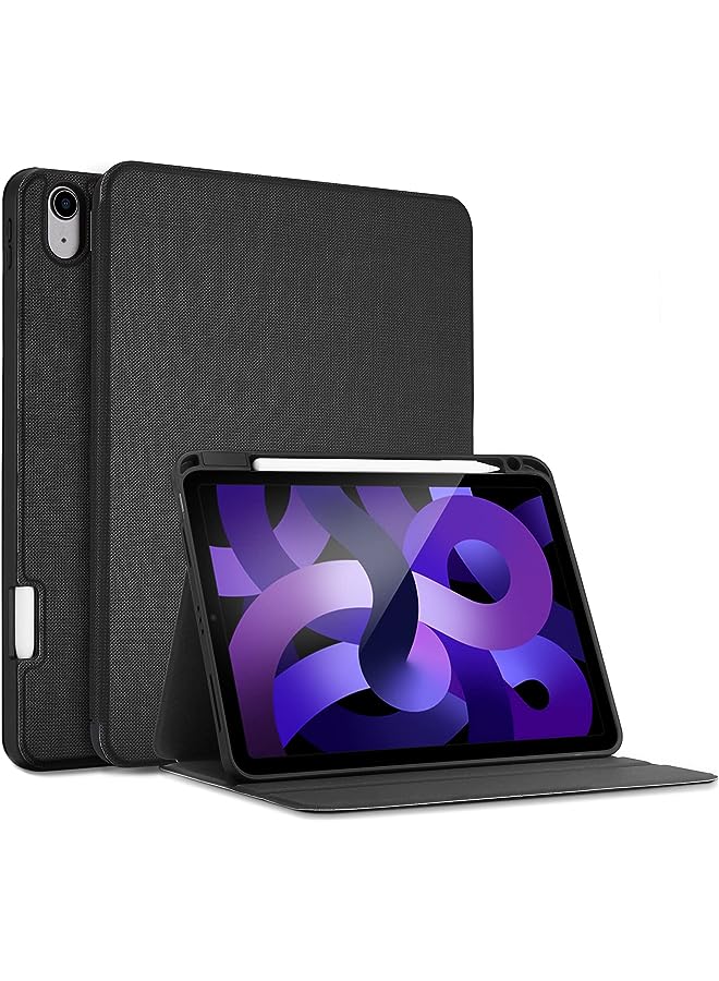 Procases iPad Air 5 Case 2022/iPad Air 4 Case 2020 10.9 Inch with Pencil Holder, Slim Stand Smart Folio Protective Cover for iPad Air 10.9" 5th /4th Generation A2589 A2591 A2324 A2072 Release -Black - Image 1