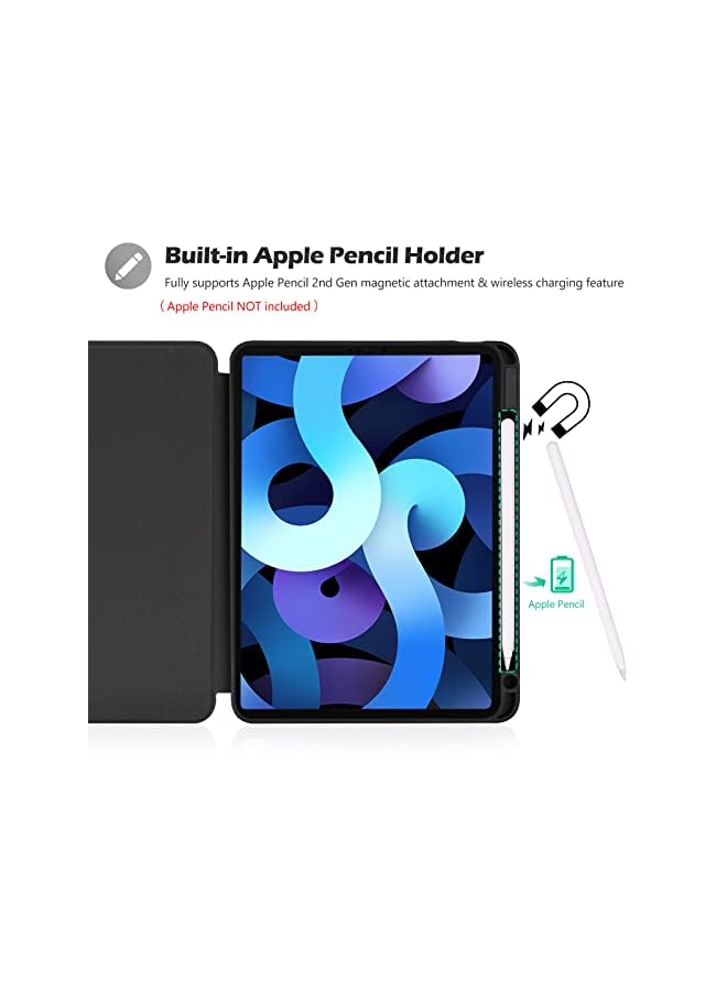 Procases iPad Air 5 Case 2022/iPad Air 4 Case 2020 10.9 Inch with Pencil Holder, Slim Stand Smart Folio Protective Cover for iPad Air 10.9" 5th /4th Generation A2589 A2591 A2324 A2072 Release -Black - Image 5
