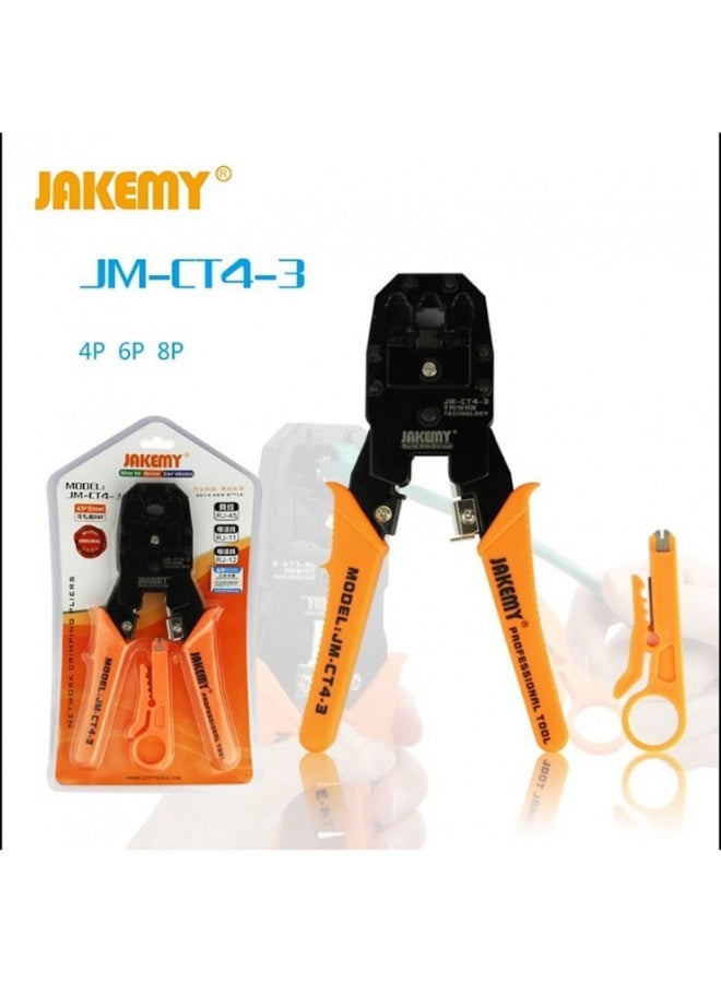 JAKEMY JM-CT4-1 Network Crimping Tool – Multi-Function Pliers for 6P/8P Wire, Stripping & Cutting - Image 1