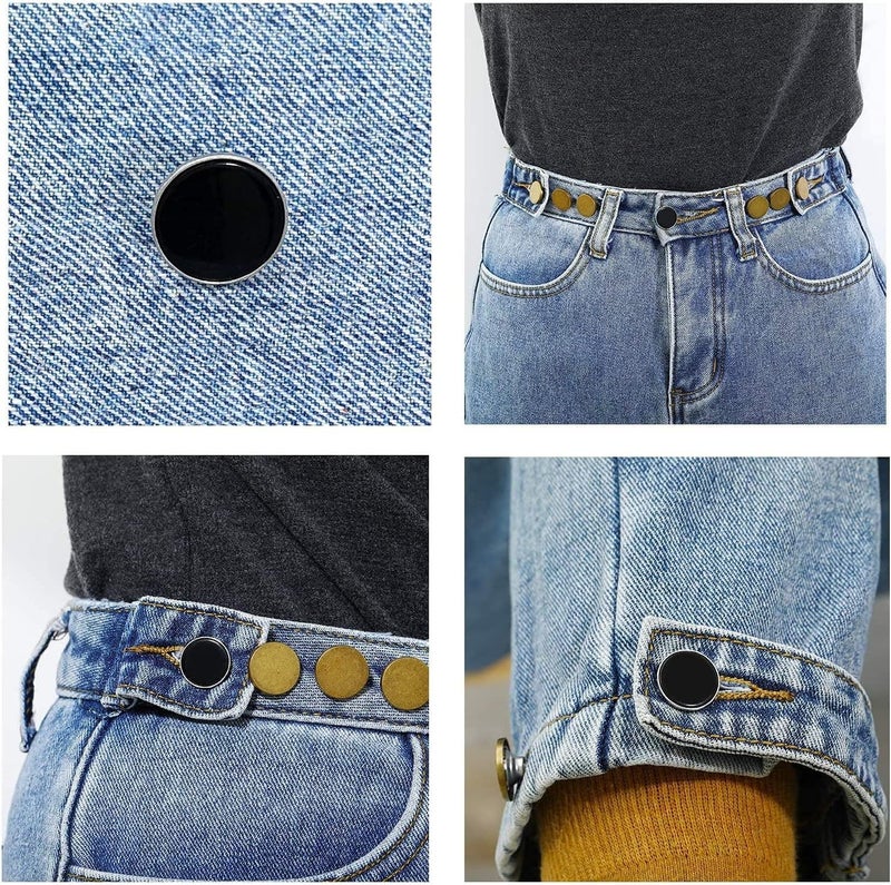 HEAVY DRIVER® Jeans Buttons Replacement No Sew Instant Loose Adjustable Jean Button Detachable Pants Button Pins for Clothing Extend or Reduce Waist or Width Adjustment Metal Button - 10pcs - Image 3