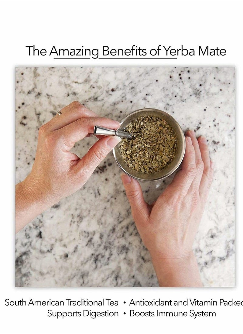 Yerba Mate Tea Cup, Stainless Steel Double Walled Easy Wash Household Insulation Cup, Mate Gourds for Yerba Mate Loose Leaf Drinking with Bombilla Straw, White Color, 230 Ml - Image 2