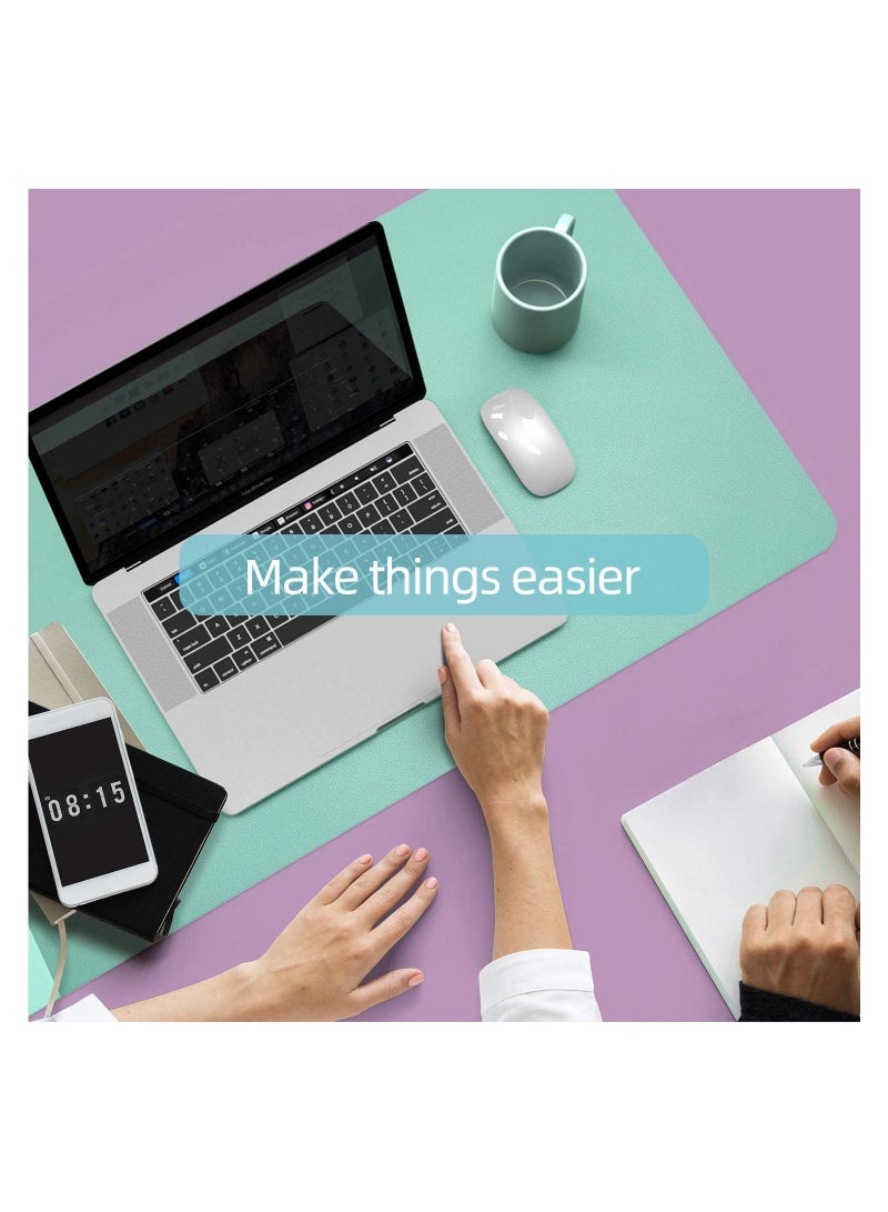 Cool Baby COOLBABY Multifunctional Office Desk Pad, Ultra Thin Waterproof PU Leather Mouse Pad, Dual Use Desk Writing Mat for Office/Home(90*45 CM，Blue + Green) - Image 5