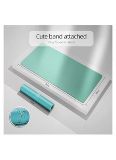 Cool Baby COOLBABY Multifunctional Office Desk Pad, Ultra Thin Waterproof PU Leather Mouse Pad, Dual Use Desk Writing Mat for Office/Home(90*45 CM，Blue + Green)  - Image 2